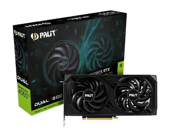 სურათი ვიდეო ბარათი Palit RTX4060Ti DUAL 8GB GDDR6 128bit 3-DP HDMI NE6406T019P1-1060D 