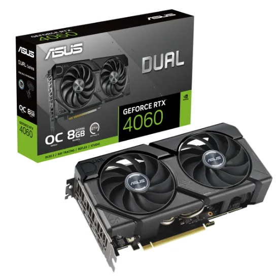 სურათი ვიდეო ბარათი ASUS Graphic Card GeForce RTX 4060 8GB GDDR6 DUAL OC EVO DUAL-RTX4060-O8G-EVO