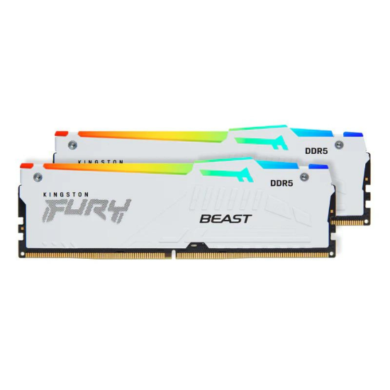 სურათი მეხსიერება KINGSTON  FURY Beast White RGB XMP 64GB 5600MT/s DDR5 CL40 DIMM (Kit of 2) KF556C40BBAK2-64