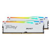 სურათი  მეხსიერება KINGSTON  FURY Beast White RGB XMP 64GB 6400MT/s DDR5 CL32 DIMM (Kit of 2) KF564C32BBAK2-64