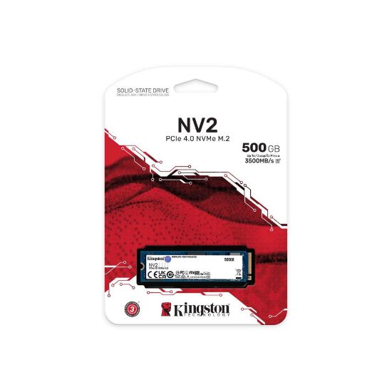 სურათი SSD მეხსიერება KINGSTON  500GB NV2 M.2 2280 PCIe 4.0 NVMe SSD SNV2S/500G