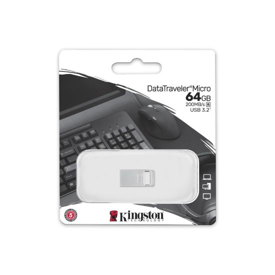 სურათი USB ფლეშ მეხსიერება KINGSTON  64GB DataTraveler Micro DTMC3G2/64GB